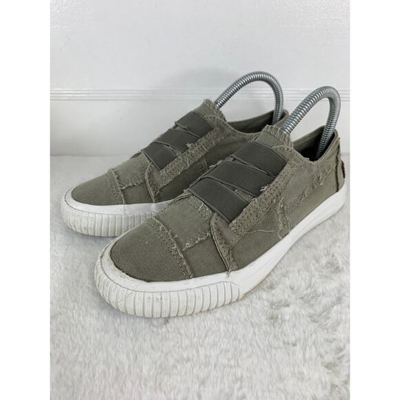 Blowfish Malibu Women's Marley Sweet Gray Washed Canvas Slip-On Sneakers Size 7 - Picture 1 of 8